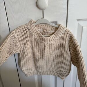 Doen Cream Ribbed Knit Sweater